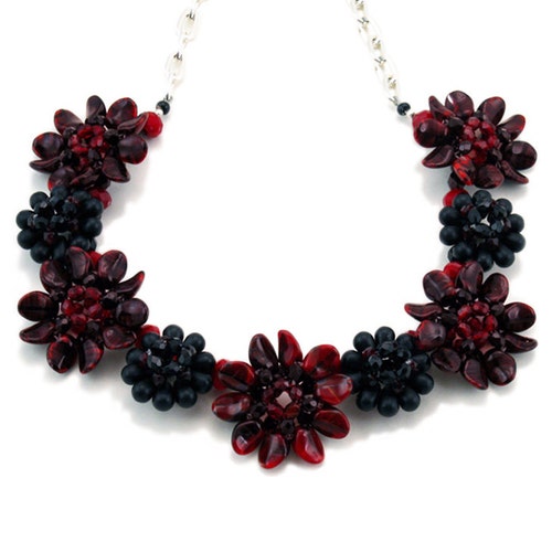 Tutorial Bead Jewelry PDF Pattern Flower Petal Necklace Etsy