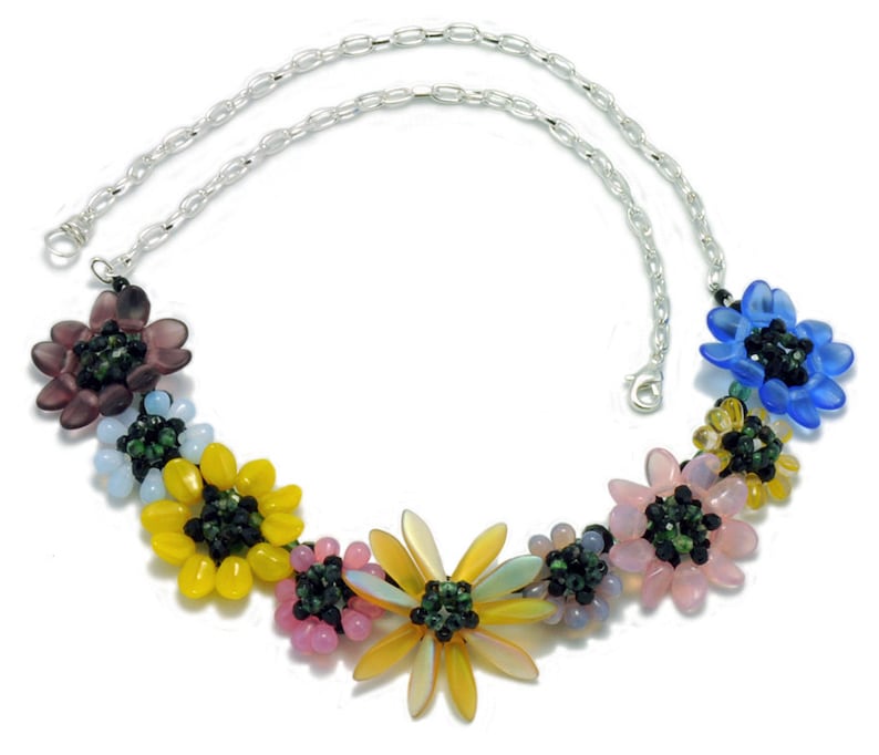 Tutorial Bead Jewelry PDF Pattern Flower Petal Necklace Etsy