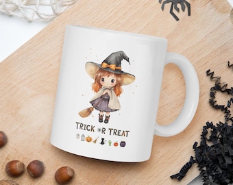Cute Witch Halloween Mug – Spooky-Cute Kids Coffee Cup (11oz/15oz)