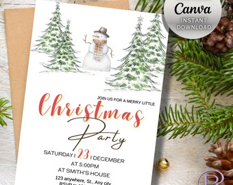 Joy Christmas Party Invitation Template/Editable Canva Design for Instant Download/Holiday Celebration