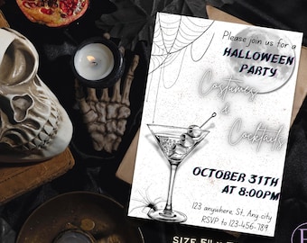 Costumes & Cocktails Halloween Party Invitation Template (Digital or Printable)