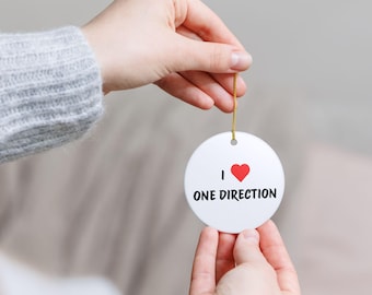 One Direction Ornament, Ceramic Holiday Decor, 1D Fan Gift