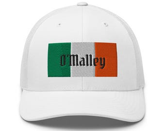 Custom Embroidered Irish Flag Trucker Hat: St. Patrick's Day, Irish Pride Gift
