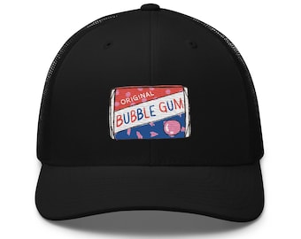 Embroidered Bubble Gum Trucker Hat: Nostalgic Streetwear Cap
