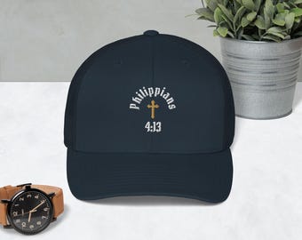 Custom Embroidered Christian Trucker Hat: Bible Verse Gift