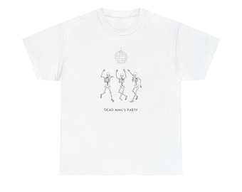 Dancing Skeletons Graphic Tee | 80s Oingo Boingo Halloween Party Shirt
