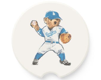 Posavasos para coche con forma de oso de béisbol / Accesorio / Para aficionados al deporte / Para fans de los Dodgers de Los Ángeles / Regalos de Navidad / Detalles para la bota navideña
