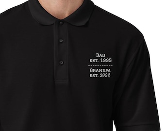 Personalized Embroidered Men's Polo: Dad, Grandpa Gift