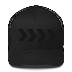 Schwarz auf Schwarz Liam Payne Arrow Tattoo Trucker Cap |  Bestickter Liam Payne Hut | Liam Payne Fans Merch | Streetwear | Liam Payne Fan Geschenk