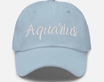 Aquarius Baseball Hat | Zodiac Hat | Embroidery Hat | Zodiac Sign Merch | Aquarius Embroidered Hat | Gift for January-February Birthdays