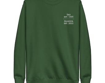 Embroidered Dad Grandpa Sweatshirt | Personalized Gift for New Grandparents