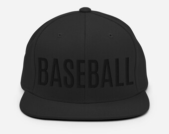 Black Embroidery Baseball Snapback Hat
