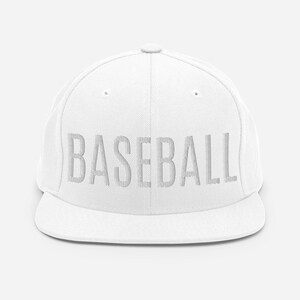 White on White Embroidery Baseball Snapback Hat | Baseball Season Hat | Baseball Gift