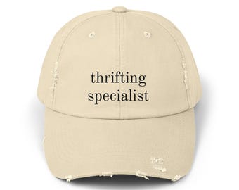 Trendy Distressed Cap for Thrifting Enthusiasts, Casual Fashion, Vintage Style Lovers, Gift for Thrifters