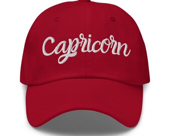 Capricorn Baseball Hat | Zodiac Hat |  Embroidery Hat | Zodiac Sign | Astrology Lover Gift | Dec. - January Gifts | Capricorn Gift