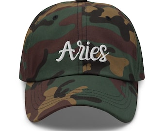 Aries Zodiac Sign Embroidered Hat: Astrology Gift