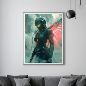 Sci-Fi Ultra Realitic Wandbild Poster, Cyborg, Matt Laminiert, 200 Gramm Kartonmaterial