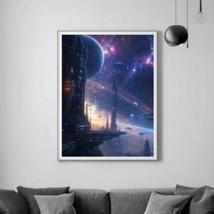 Affiche d'art mural ultra réaliste de science-fiction, Raustation, laminé mat, carton de 200 grammes