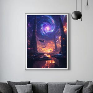 Sci-Fi Ultra Realitic Wandbild Poster, Sci-Fi Zivilisation Weltraum , Matt Laminiert, 200 Gramm Kartonmaterial