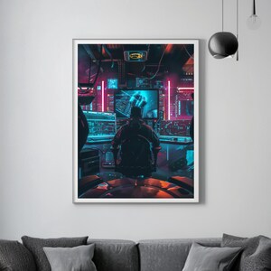 Sci-Fi Ultra Realitic Wandbild Poster, Cyber, Matt Laminiert, 200 Gramm Kartonmaterial