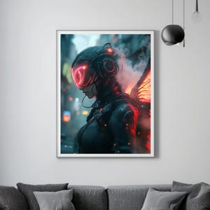 Sci-Fi Ultra Realitic Wandbild Poster, Cyber, Matt Laminiert, 200 Gramm Kartonmaterial