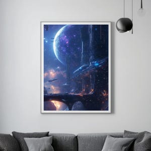 Sci-Fi Ultra Realitic Wandbild Poster, Raumstation, Matt Laminiert, 200 Gramm Kartonmaterial
