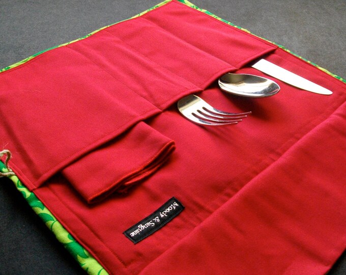 Cutlery Roll cutie Cutlery Roll Yuletide Festive Tree Bright Etsy