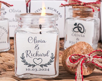 Personalisierte Hochzeit Gunsten Kerze, Brautparty Geschenke, benutzerdefinierte Kerzengeschenke, Hochzeit Gastgeschenke, Brautjungfern Geschenk für Gäste, Kerze Geschenk