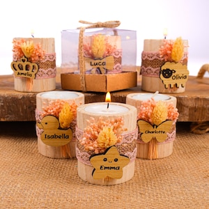 Custom Candle Holder, Baby Shower Favors, Wooden Candle Favors, Tealight Holder, Baby Sprinkle Favors, Baptism 1st Birthday Favors in Bulk
