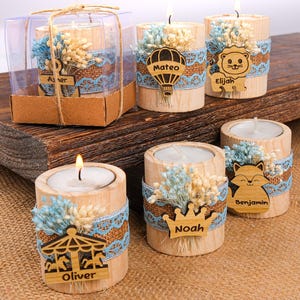 Baby Shower Favors, Wooden Candle Holder, Tealight Holder, Baptism, 1st Birthday Favors in Bulk, Baby Sprinkle Favors, Custom Candle Favors