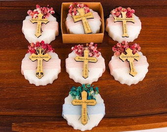 Baptism Favors for Guests, Handmade Soap, Scented Soap Favors, First Communion Gift, Baby Shower, Small Thank You Gift, Christening Favors