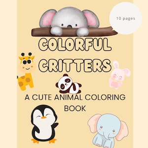 Süße Tiere Malbuch – Digitale Ausmalseiten für Kinder & Erwachsene, PDF + PNG Download
