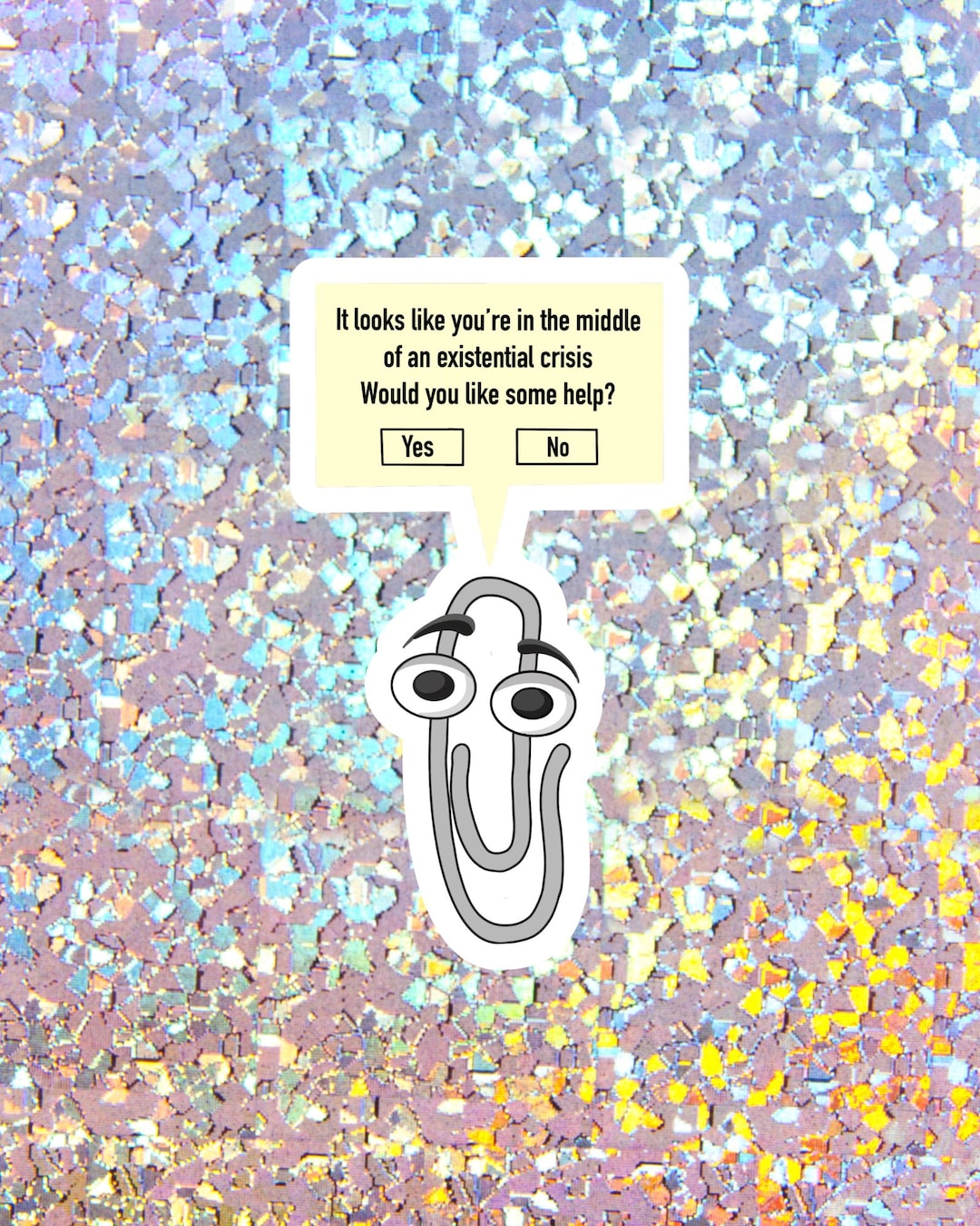 Clippy Microsoft Paperclip Sticker | Retro 90s Help Icon Kiss-cut ...