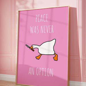 平和は決して選択肢ではなかった グースプリント：おもしろいキュービクル装飾（デジタルダウンロード）