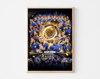 Chelsea FC Poster – Club World Cup Champions – MetLife Stadium Wall Art – Digital Soccer Print for Chelsea Fans