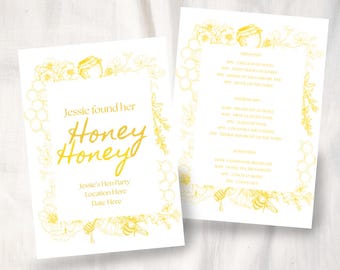 Elle a trouvé son miel, chérie ! Invitation à l'itinéraire du week-end entre amis : téléchargez-la et modifiez-la instantanément !