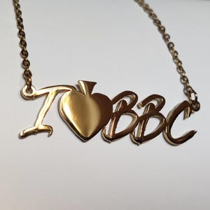 I Love BBC Necklace - Symbolic Jewelry for Queen of Spades (QOS), Hotwife, BBC Lover, Snowbunny, Wife Gift, Cuckold, Swingers, Bull, bnwo