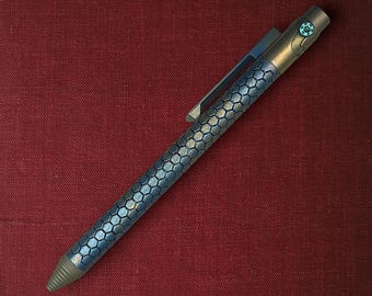 Custom Honey Comb Titanium Anodized Bolt Action EDC Pen