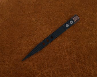PVD Black Coated Titanium Alloy EDC Tweezers With Copper Accent Straight Tip
