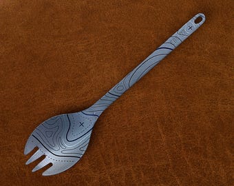 Titanium Topographic Pattern Spork