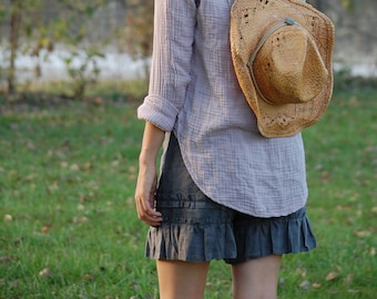 Tvättade linnebloomershorts | Volangficka, Boho-stil, Hygge Comfort, Vildhallon
