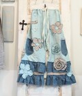 Washed Linen Bloomers | Ruffled Cottagecore Pants, Boho Flower Appliques, The Wild Raspberry