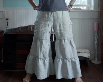 Präriemamelekers | Cottagecore | Gypsy Fashion | Volangbyxor i linne | The Wild Hallon