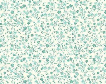 MULTI FLORAL Craft Quilting Cotton Fabric Makower Blue Mint Flowers KATIE JANE