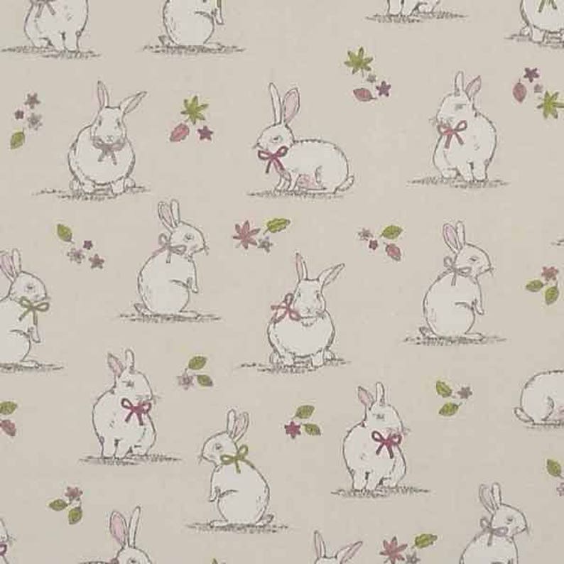 Cream Woodland Rabbits Cotton Fabric Kid/'s Easter Bunny Rabbit Fabric Easter Rabbit Cotton Fabric