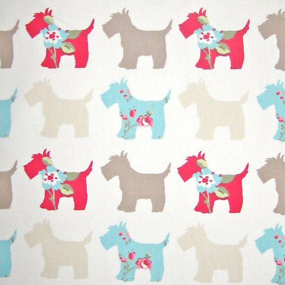 Scotties Furnishing Fabric by Clarke and Clarke Scotty Dog Etsy