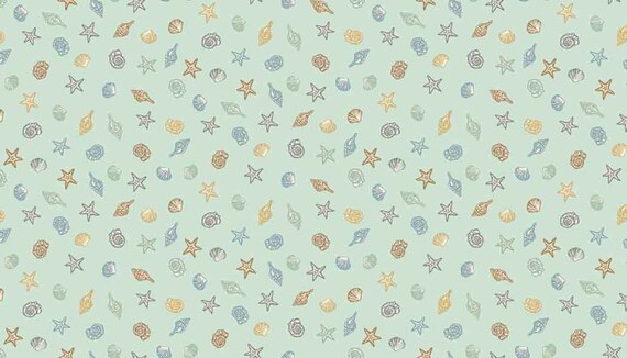 BEACHCOMBER Coastal Scenic Cotton fabric Makower 55 cm x 50 cm larger available