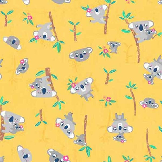 Makower Fabric Into The Woods Trees Grey Per 1//4 Metre
