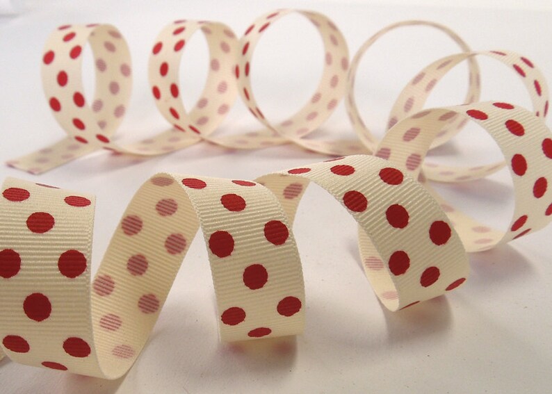 15mm Spotty//Dotty//Polka Dot Grosgrain Ribbon-3 Metres-Berisfords-Printed Ribbon