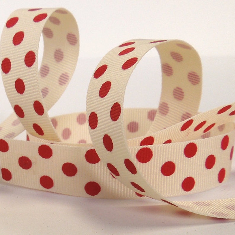 15mm Spotty//Dotty//Polka Dot Grosgrain Ribbon-3 Metres-Berisfords-Printed Ribbon